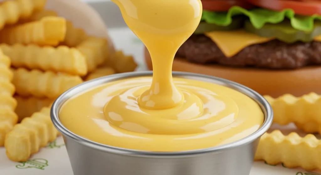  Smooth and creamy Shake Shack cheese sauce in a bow